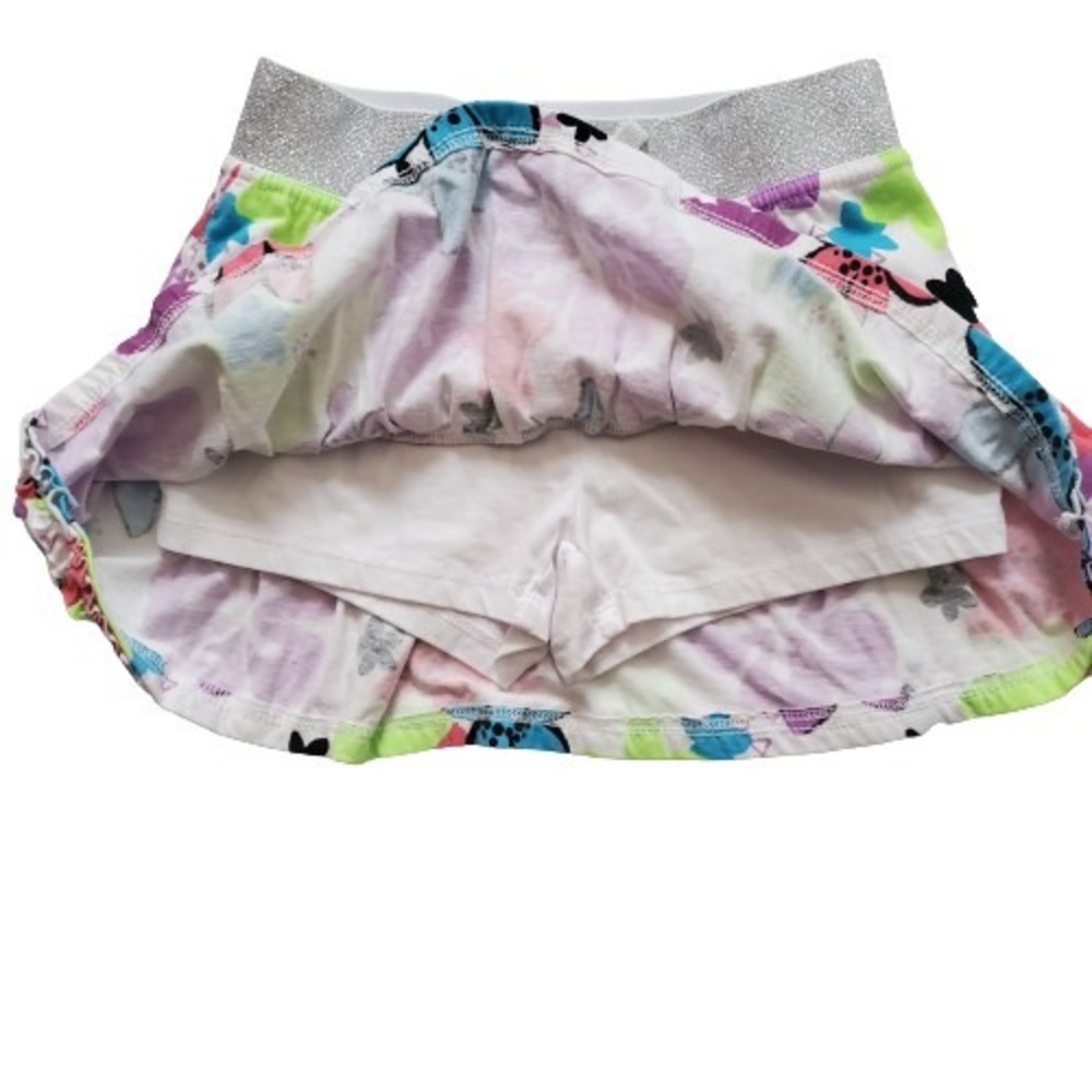 Basic Editions Kids Girls Floral Glitter Waistband Ruffle Hem Skirt Sz M/M (7/8) - Picture 4 of 12